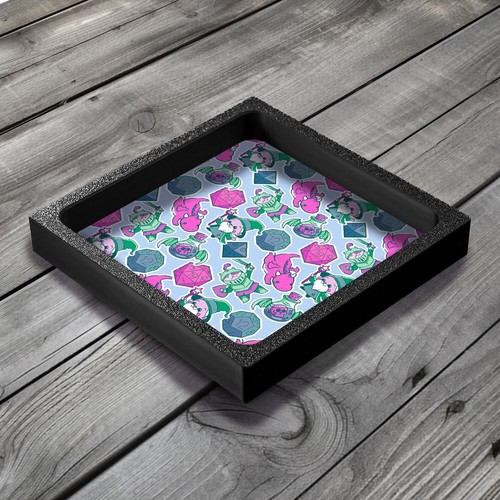 Black adventure dice tray - black,