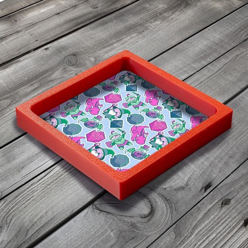 Red adventure dice - red, tray